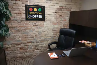 Interior of Traffic Ticket Chopper office at 341 Talbot St, London, Ontario, providing legal defense for speeding tickets.