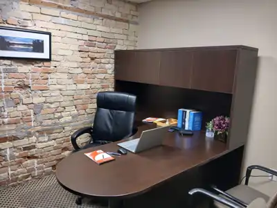Interior of Traffic Ticket Chopper office in London, Ontario, providing legal defense for traffic tickets.